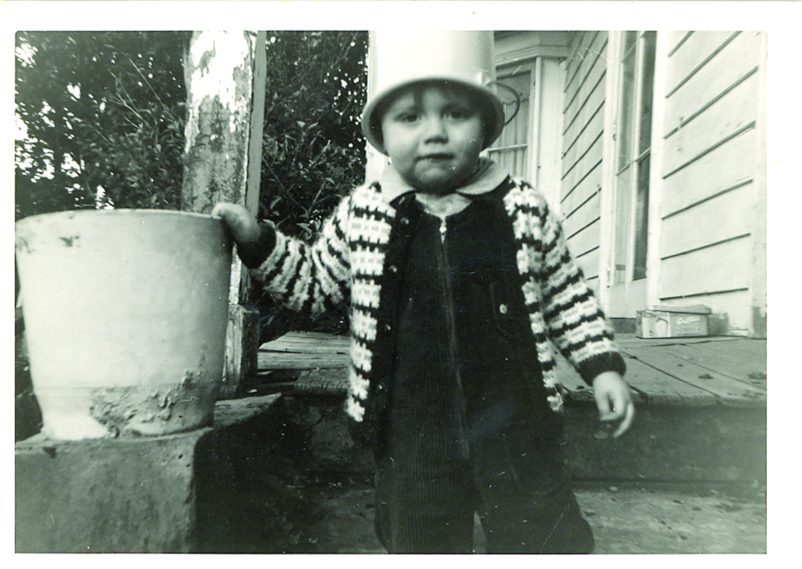 Jason with a Bucket on his head