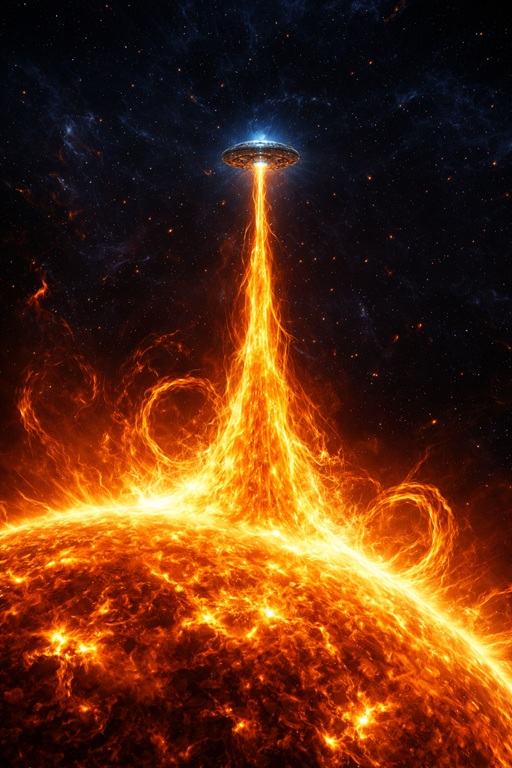 Spaceship Extracting matter from a Star